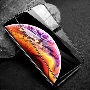 Pour Iphone 11/XR/12 PRO MAX Film Verre Trempé 9D Couverture complète NOIR - Photo 1 sur 2
