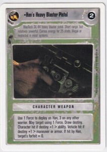 STAR WARS CCG HAN'S HEAVY BLASTER RIFLE PISTOL PREMIERE UNLIMITED 1995