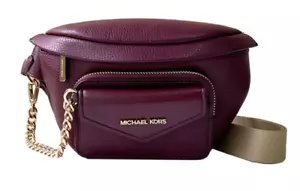 New Michael Kors Maisie 2 In 1 Small Leather Waist pack Fanny pack Bag (Oxblood) - Picture 1 of 4