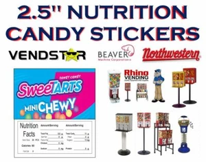 2.5 x 2.5 Bulk Vending Label Candy Machine Sticker CHEWY SWEET TARTS - Picture 1 of 1