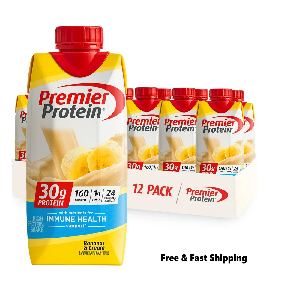 Premier Protein Shake, Bananas & Cream, 30g Protein, 11.5 fl oz, 12 Ct - Image 1 of 1