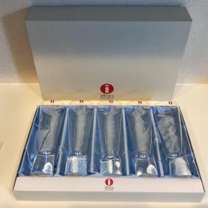 Iittala Aarne Arne Champagne Glass Crystal Long Tumbler Set of 5 Beer Whisky - Picture 1 of 4