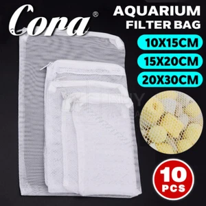 10Pcs Aquarium Filter Bags Fish Tank Bio Ball Media Mesh Storage Bag with Zipper - Picture 1 of 13