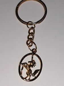 Vintage Unicorn Key Chain KEYCHAIN Full UNICORN FIGURE Gold Tone in Box  - Picture 1 of 3