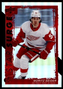 2023-24 UPPER DECK STAR SURGE RED DIE-CUT MORITZ SEIDER ROOKIE DETROIT RED WINGS