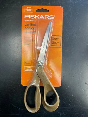 Fiskars Premier 8 дюймов изогнутые модные ножницы деко ограниченный выпуск - золотистый блеск 03 - Изображение 1 из 2