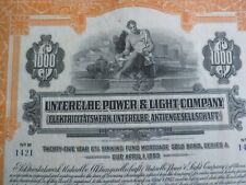 1928 German-American Electric Power and Light Company $1000 Gold Bond/Coupons