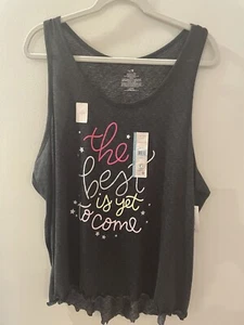 NWT Women’s Secret Treasures Sleepshirt Tank Sz 3XL The Best Is Yet To Come Gray - Picture 1 of 8