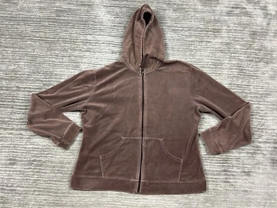 Sudadera con Capucha Pro Spirit Yoga Vintage Años 90 Para Mujer XXL Terciopelo Marrón Cremallera Completa Bolsillo Foto 1 de 4