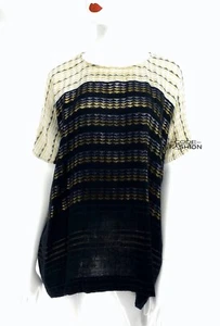 Ace & Jig Nile Metallic Lurex Tunic Top SZ XS Oversize Lagenlook Boho Chic Gold - Picture 1 of 11