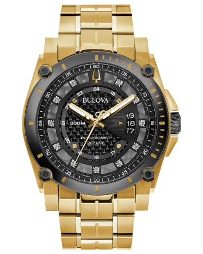 Bulova Precisionist 46mm Gold Stainless Steel Case with Gold Stainless Steel Band Men's Wristwatch