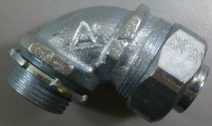 Appleton ST-9075 Liquidtight ¾” Flexible Connector 90° Mall Iron - Lot of 10 - Picture 1 of 3