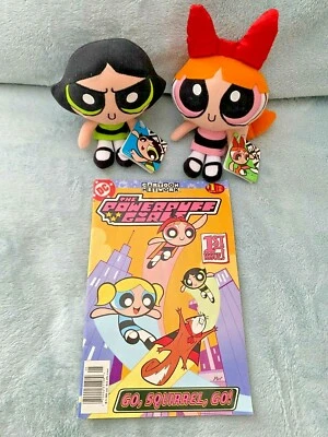 1999 Powerpuff Girls Blossom & Buttercup Pelúcia e 1ª edição DC Comic Book 2000 - Imagem 1 de 4
