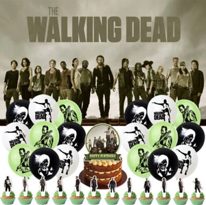 The Walking Dead Suministros de Fiesta Cumpleaños Decoración Set Globos Banner Pasteles Toppers - Imagen 1 de 7