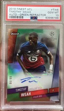 2019 Topps Finest UCL Timothy Weah Gold Refractor Auto /99 Real PSA 10 Lille