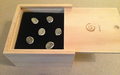 CARLY'S WISH METAL PEWTER LOOK PUSH PINS - DREAM (6 pins in Wood Box)  (2791) - Image 1 of 4