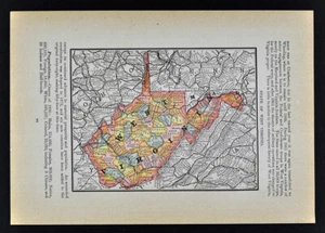 1884 McNally Map West Virginia Charleston Wheeling Morgantown Huntington Wayne - Picture 1 of 2