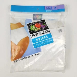 Vtg 1993 Fruit Of The Loom Womens Briefs High Thigh Underwear Sz 7 Panties 3 Pk - Picture 1 of 3