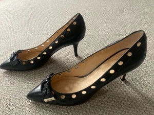 GEOX elegant black leather court shoes, unworn, UK 7 EU 41 - Picture 1 of 3