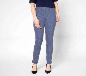 Women with Control Stretch Dnim Slim Leg Pants-Mdnght Blue-Petite Medium A681272 - Picture 1 of 1