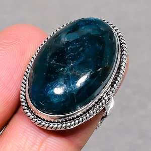 Neon Apatite Oval Shape Gemstone Handmade Ethnic Adjustable Jewelry Ring SR 1761 - Picture 1 of 7