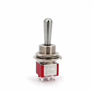 T812-Z1 Large Long Handle 6Pin ON-ON-ON Latching 3-Way SP3T Mini Toggle Switch - Picture 1 of 5