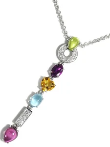 Bvlgari Allegra Necklace Diamond 18 K White Gold Women Jewelry Authentic #00382 - Picture 1 of 7