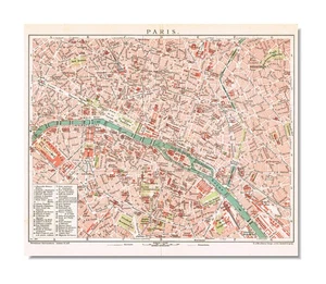 PARIS  Original map Antique  plan DATED  1898 FRANCE République française - Picture 1 of 11