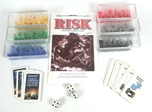 RISK 1993 Edition Game Replacement Armies Instructions Cards Plastic Boxes + - Picture 1 of 7