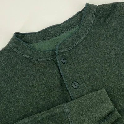 LLBean Para Hombres Dos Capas River Driver Mezcla de Lana Henley Talla Pequeña Verde Oscuro Foto 1 de 4