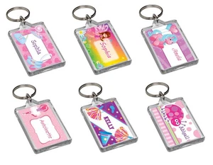 Schlüsselanhänger personalisiert Name süß rosa Mädchen Damen - Schultüte Kofferanhänger Geschenk - Bild 1 von 7