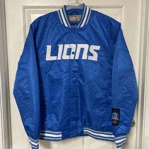 Detroit Lions Satin Varsity Jacket Ultra Game Blue Quilt Lined Men’s S Neu mit Etikett - Bild 1 von 13