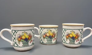 3 Stück Villeroy & Boch KORB Tassen oder Becher grünes Gitter ausgemustert - Bild 1 von 10