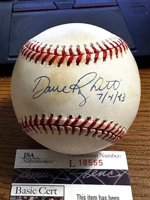 DAVE RIGHETTI 2 SIGNED AUTOGRAPHED OAL BASEBALL!  Giants, Yankees!  JSA!  No Hit - Image 1 of 2