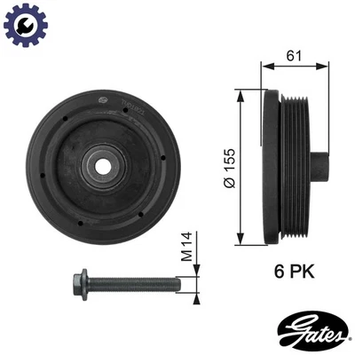 BELT PULLEY CRANKSHAFT TVD1021A FOR FORD MONDEO/IV/Turnier TRANSIT/CONNECT 1.8L - Image 1 of 4