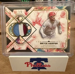2025 Topps Diamond Icons Bryce Harper Single Player Relic 3 Color Patch # 1/5 - Picture 1 of 2