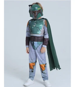 Kids Boys Star Wars Boba Fett Cosplay Costume Halloween Outfits Jumpsuit - Picture 1 of 7