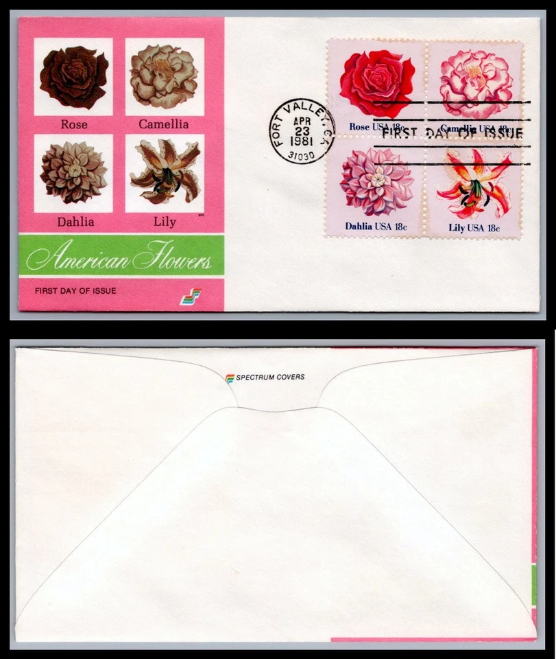 US FDC # 1876-1879 18c Flowers of America  Spectrum   1981, 9Q996 - Image 1 of 1