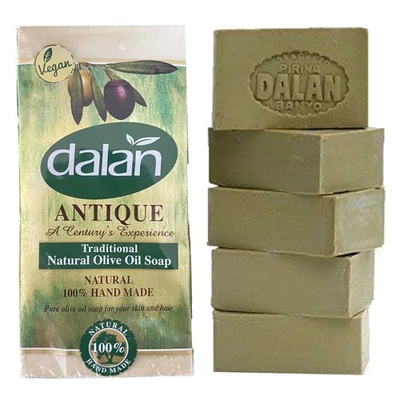 WORLD HOME LIVING 5 x 180g Bar Natural 100% Pure Olive Oil Soap Dalan Turkish Bath Handmade Turkey