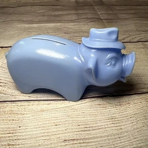 Cappello da cowboy salvadanaio blu in plastica vintage 5x3" - Foto 1 di 8