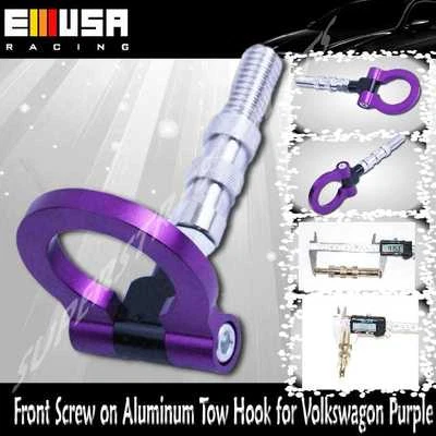 Gancho de remolque de aluminio con tornillo delantero Volkswagen MkIV, MkV, MkVI, B6 MkIII PÚRPURA Foto 1 de 4