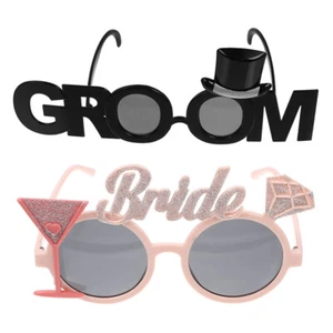 Bride & Groom Funny Groom Bride Glasses Bachelor Party Eyeglasses Photo Props-_ - Picture 1 of 17