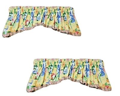 2 tablas de cornisa personalizadas vintage cenefas cortinas diseñador Ming florero floral RARO Foto 1 de 4