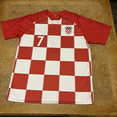 CROATIA HRVATSKA 2020 2021 HOME SOCCER JERSEY TRIKOT #7 IVAN RAKITIC MENS SZ XL - Image 1 of 4