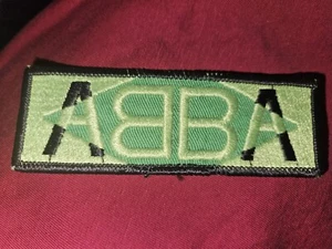 ABBA  Aufnäher Patch 11x4cm Rarität aus  70er o 80er Vintage schwarz/hellgrün  - Bild 1 von 1