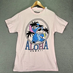 Disney Lilo & Stitch Hawaii Aloha T-Shirt Adult Large Short Sleeve Graphic Pink - Picture 1 of 4