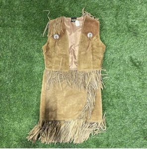 Ladies Tan Suede 2 Piece Western Outfit/Costume - Picture 1 of 10