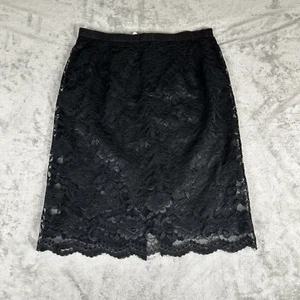 Vintage Maggy London Skirt Womens Size 14 Midi Black Lace Whimsigoth Fairy - Picture 1 of 9