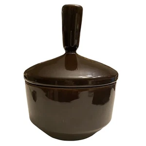 1976 JARU Kunstkeramik braune Schüssel mit Deckel oberer Griff MCM Vintage sehr selten EUC - Bild 1 von 7