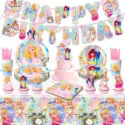 Taylor Swift Fiesta de Cumpleaños Telón de Fondo Música Disco Baile Banner Globo Vajilla Foto 1 de 3